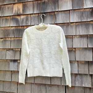 Club Monaco Elegant White Lace Women's Sweater